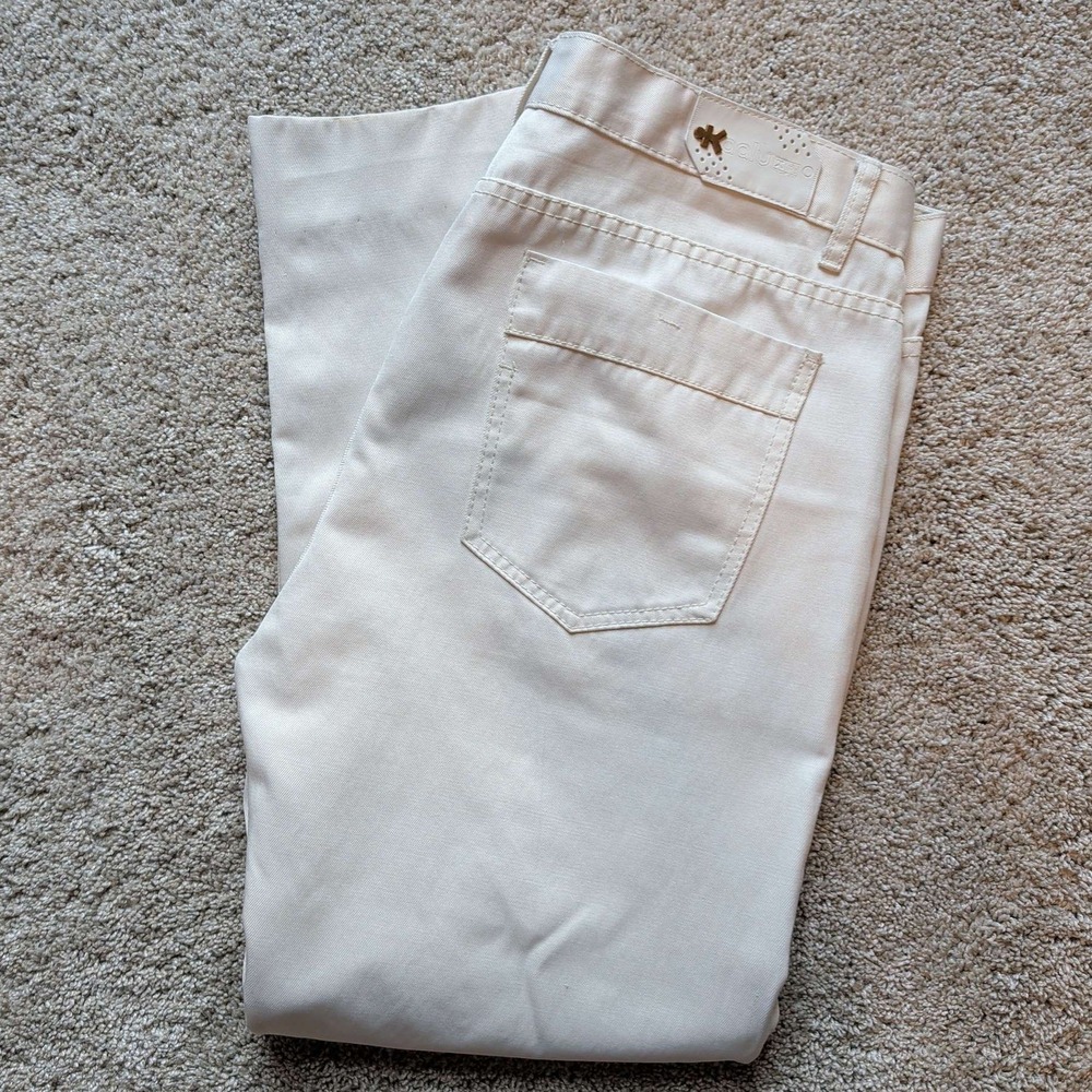 Kaalu Denim Pants Men 38 Off-White Straight Leg Cotton Blend Branded Hardware